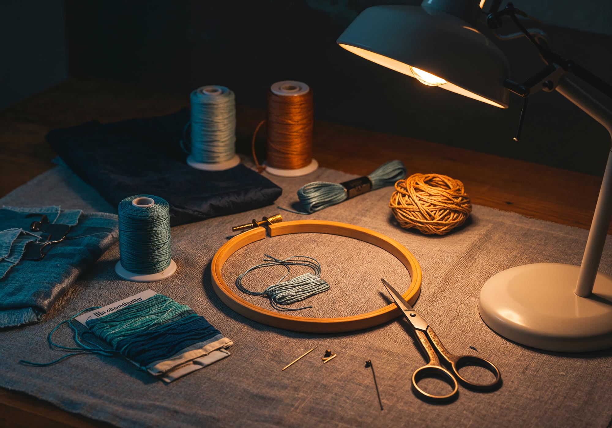 Wnętrze atelier z maszynami i stołem roboczym